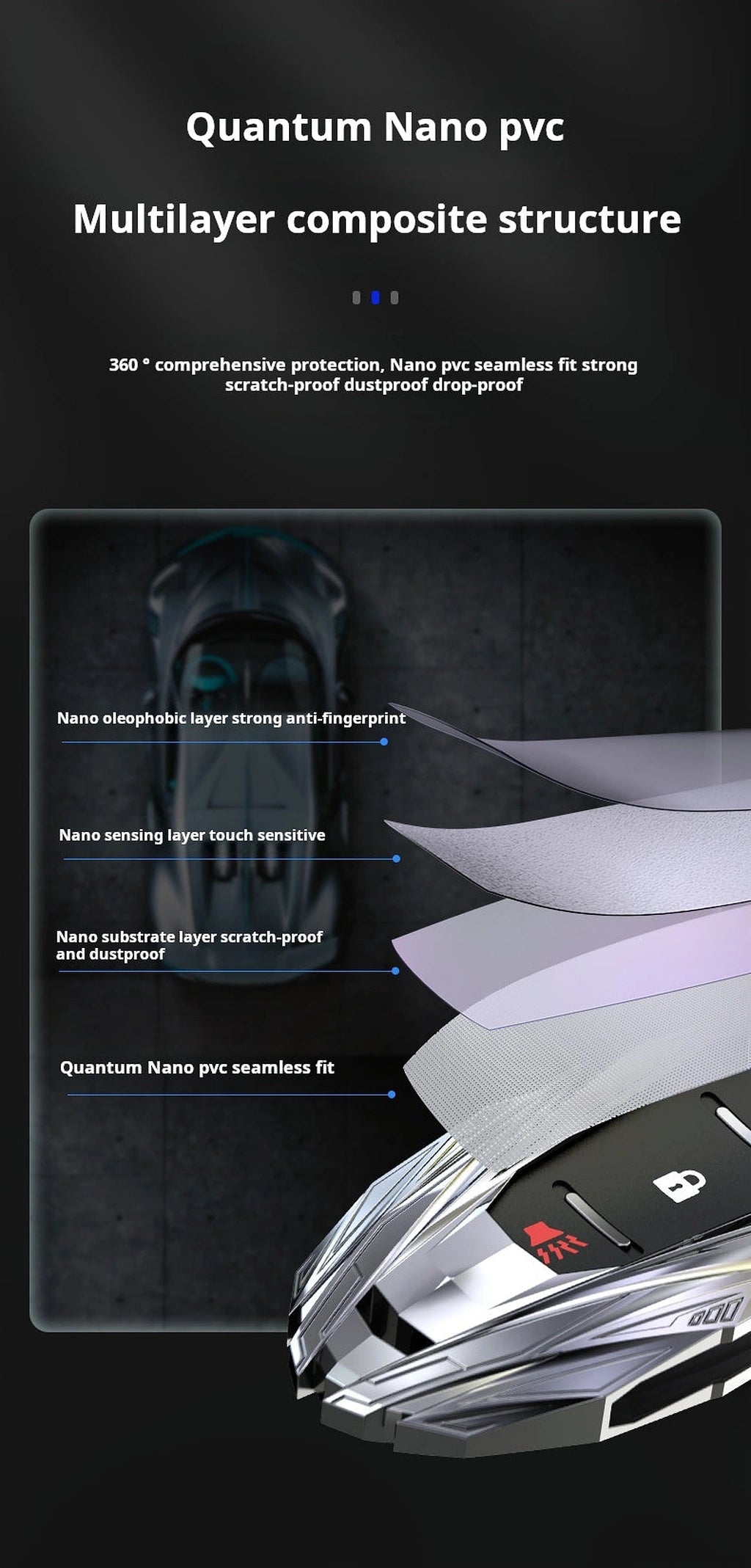 CHEVROLET Zinc Alloy Key Remote Cover with two keychains-Black-غطاء مفتاح التحكم عن بعد من سبيكة الزنك من شيفروليه مع سلسلتي مفاتيح - أسود-Auto-Emporio-Kuwait.0