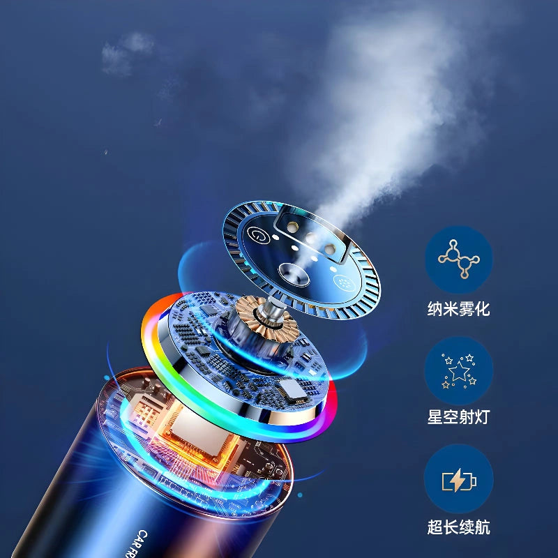 Car Fragrance Diffuser Triple LED Lights with Essential Oil (50 ml)-موزع عطور السيارة بأضواء LED ثلاثية مع زيت عطري (50 مل)-Auto-Emporio-Kuwait.0
