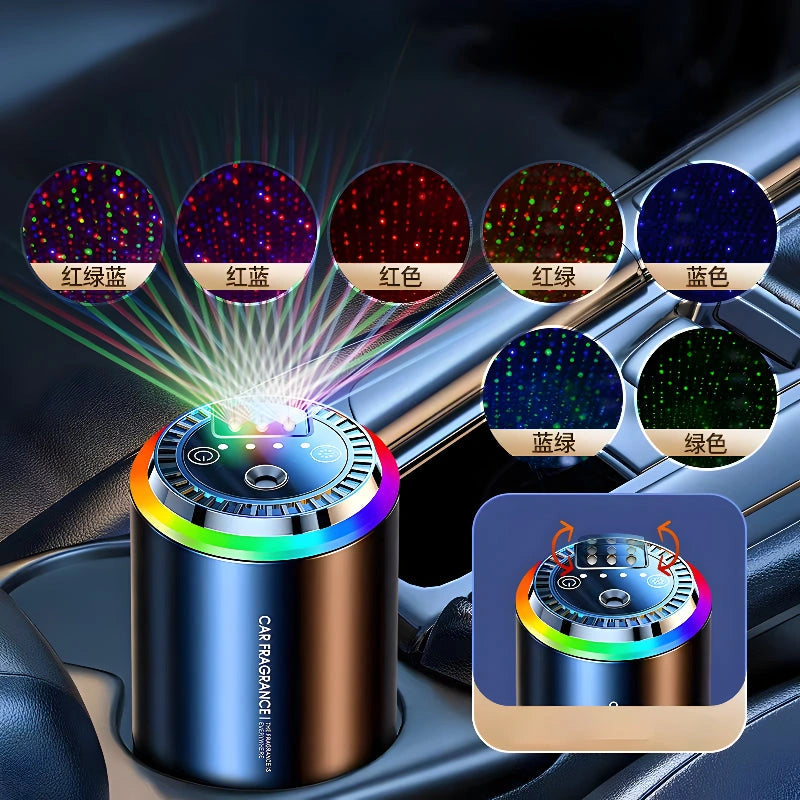 Car Fragrance Diffuser Triple LED Lights with Essential Oil (50 ml)-موزع عطور السيارة بأضواء LED ثلاثية مع زيت عطري (50 مل)-Auto-Emporio-Kuwait.0