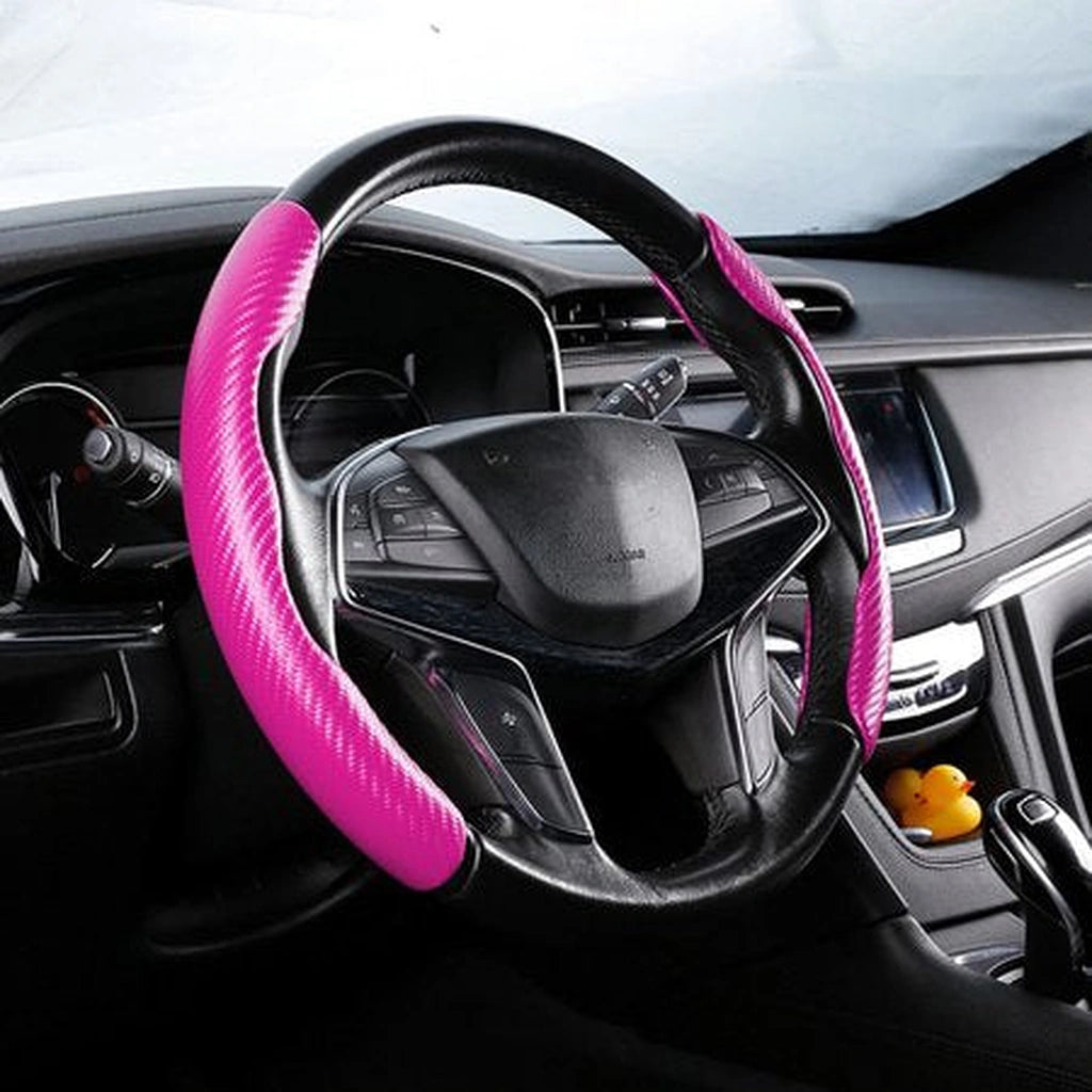 Carbon Fiber Grip Steering Wheel Covers-أغطية عجلة القيادة بمقبض من ألياف الكربون-Auto-Emporio-Kuwait.0