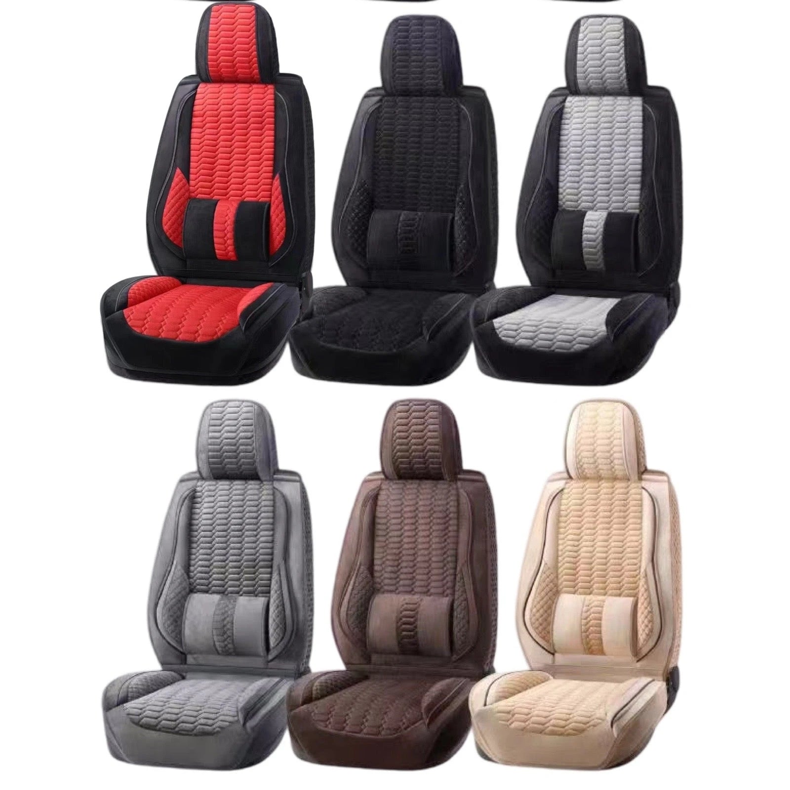 Comfort Velvet Seat Cushions (2 pcs)-وسائد مقعد مريحة مخملية (2 قطعة)-Auto-Emporio-Kuwait.0