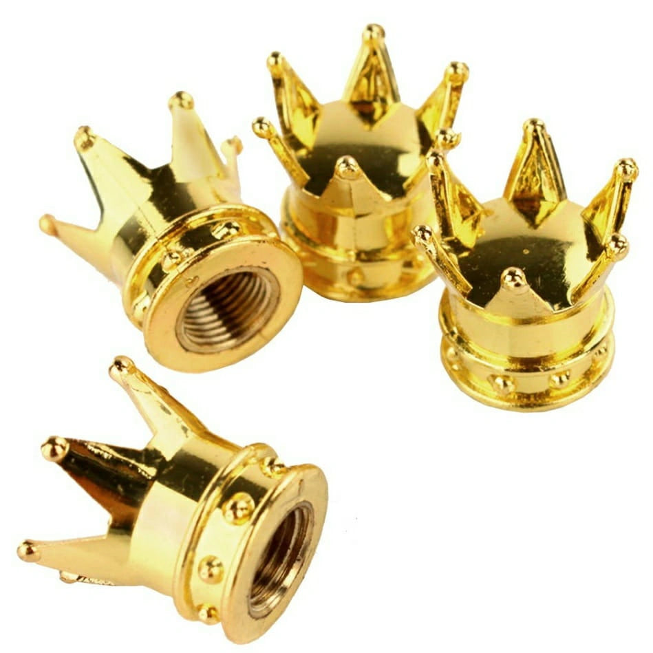Crown Tire Valve Caps (4 pcs)-أغطية صمامات إطارات التاج (4 قطع)-Auto-Emporio-Kuwait.0