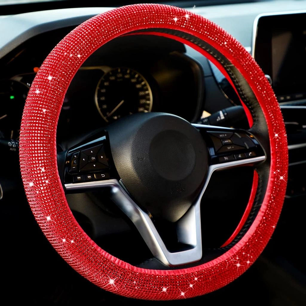 Crystal Rhinestone Steering Wheel Cover-غطاء عجلة القيادة من حجر الراين الكريستالي-Auto-Emporio-Kuwait.0