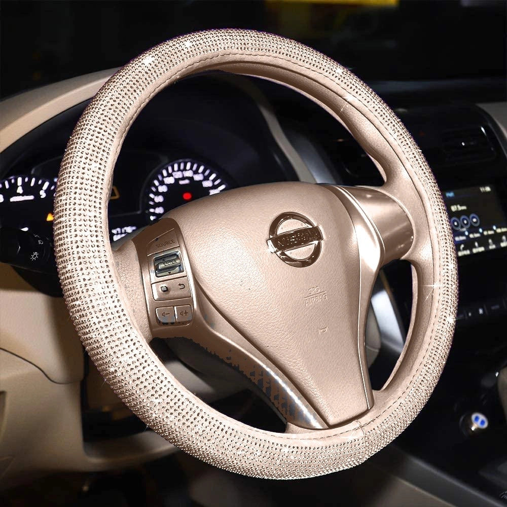 Crystal Rhinestone Steering Wheel Cover-غطاء عجلة القيادة من حجر الراين الكريستالي-Auto-Emporio-Kuwait.0