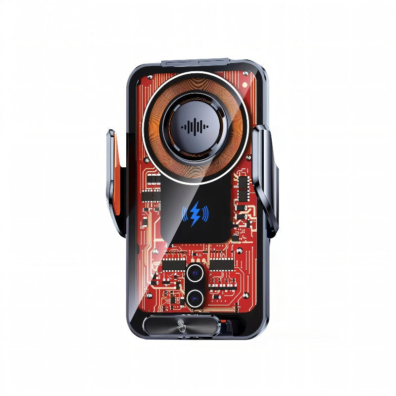 D1 Wireless Fast Charger Magnetic Sensor Mobile Holder-D1 شاحن لاسلكي سريع وحامل جوال مزود بمستشعر مغناطيسي-Auto-Emporio-Kuwait.0
