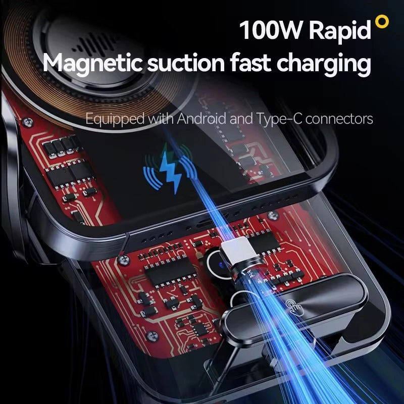 D1 Wireless Fast Charger Magnetic Sensor Mobile Holder-D1 شاحن لاسلكي سريع وحامل جوال مزود بمستشعر مغناطيسي-Auto-Emporio-Kuwait.0