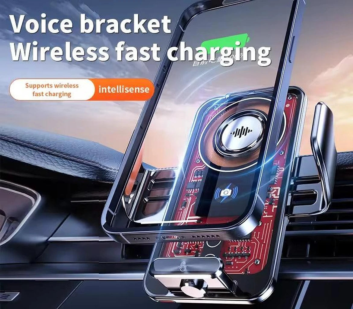 D1 Wireless Fast Charger Magnetic Sensor Mobile Holder-D1 شاحن لاسلكي سريع وحامل جوال مزود بمستشعر مغناطيسي-Auto-Emporio-Kuwait.0