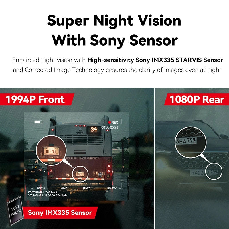 DDPAI Z40 1944P+1080P 2CH 2" IPS Screen Dash Cam with SONY IMX335 Sensor-DDPAI Z40 1944P+1080P 2CH 2 بوصة IPS شاشة داش كام مع مستشعر SONY IMX335-Auto-Emporio-Kuwait.0