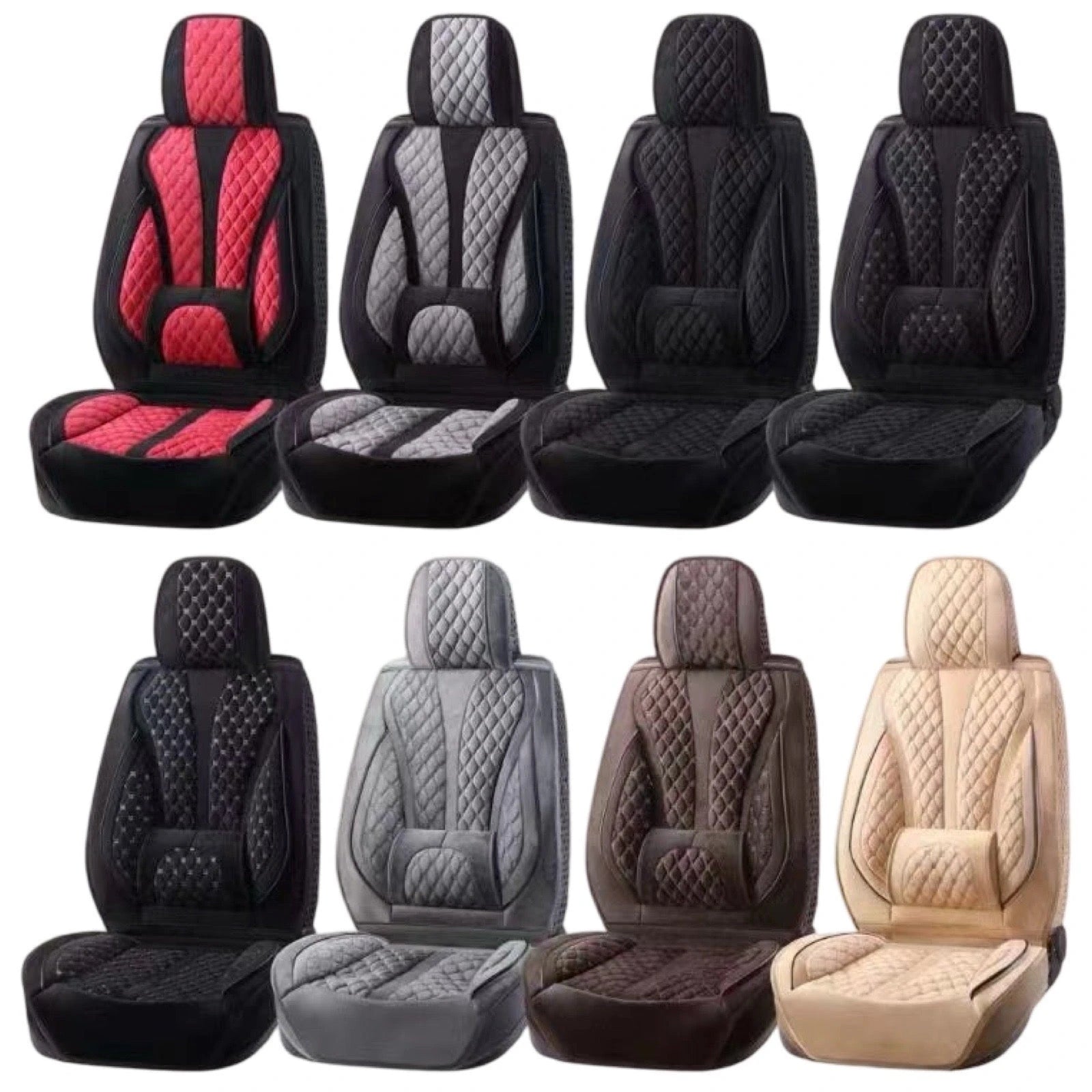 Delux Fabric Seat Cushions (2 pcs)-وسائد مقعد قماش ديلوكس (2 قطعة)-Auto-Emporio-Kuwait.0