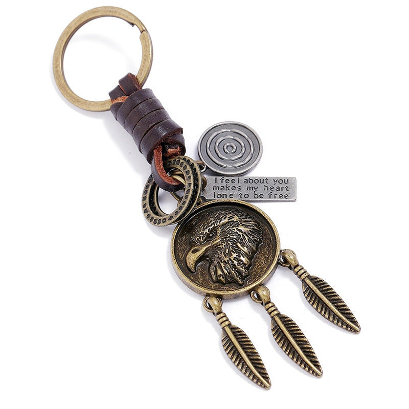 Eagle Dream Catcher Keychain-سلسلة مفاتيح صائدة الأحلام النسر-Auto-Emporio-Kuwait.0