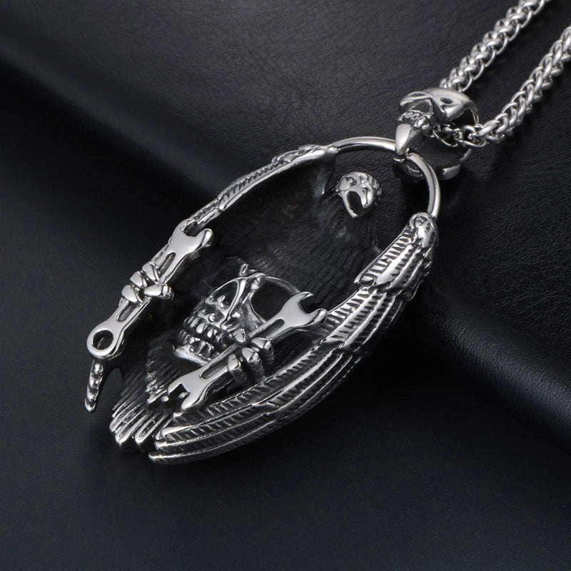 Eagle and Skull Pendant-قلادة النسر والجمجمة-Auto-Emporio-Kuwait.0