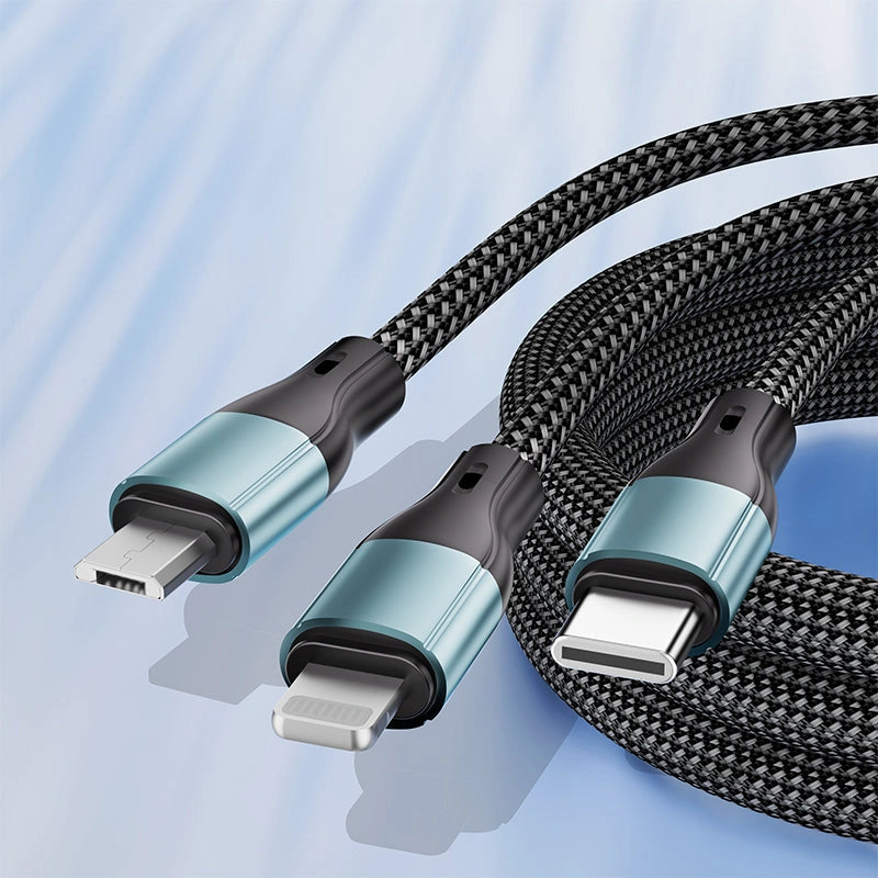 Fast Charging Car Charger with 3-in-1 Cable-شاحن سيارة سريع الشحن مع كابل 3 في 1-Auto-Emporio-Kuwait.0