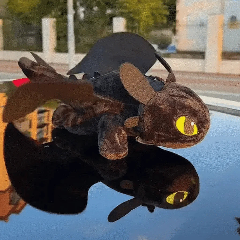 Flying Night Fury Toothless Dragon Plush Doll-دمية تنين فلاينج نايت فيوري بدون أسنان من القطيفة-Auto-Emporio-Kuwait.0