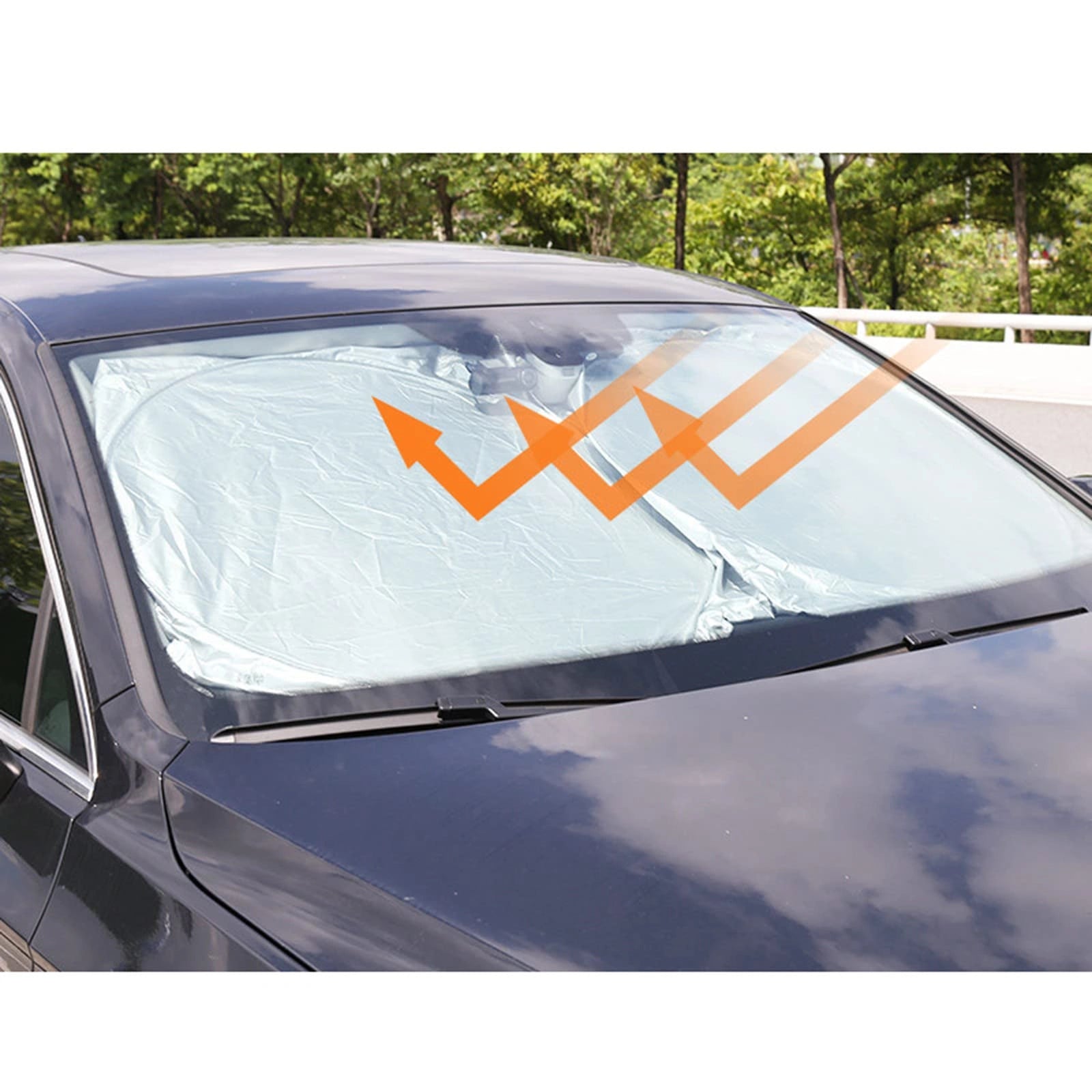 Foldable Silver Sunshade-مظلة فضية قابلة للطي-Auto-Emporio-Kuwait.0