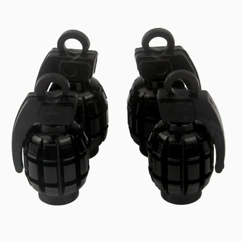 Grenade Bomb Tire Valve Caps (4 pcs)-أغطية صمامات إطارات قنبلة يدوية (4 قطع)-Auto-Emporio-Kuwait.0
