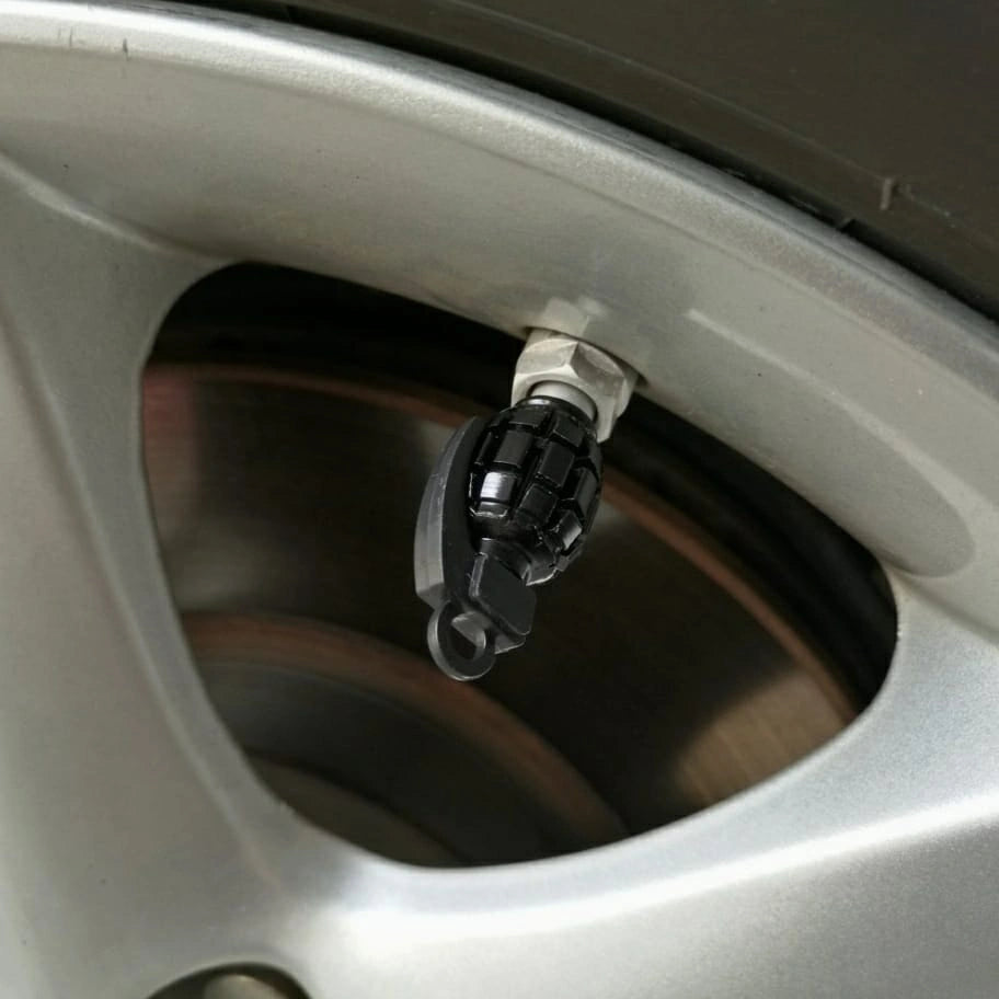 Grenade Bomb Tire Valve Caps (4 pcs)-أغطية صمامات إطارات قنبلة يدوية (4 قطع)-Auto-Emporio-Kuwait.0