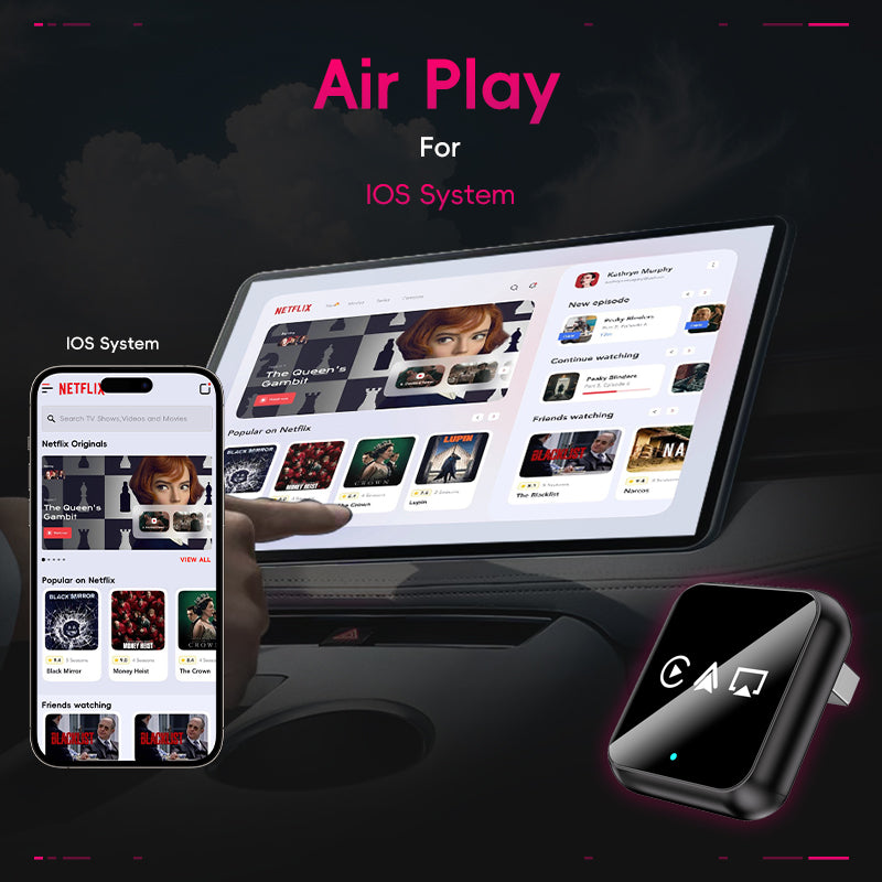 4-in-1 Wireless CarPlay & Android Auto Adapter with AirPlay & Screen Mirroring 3