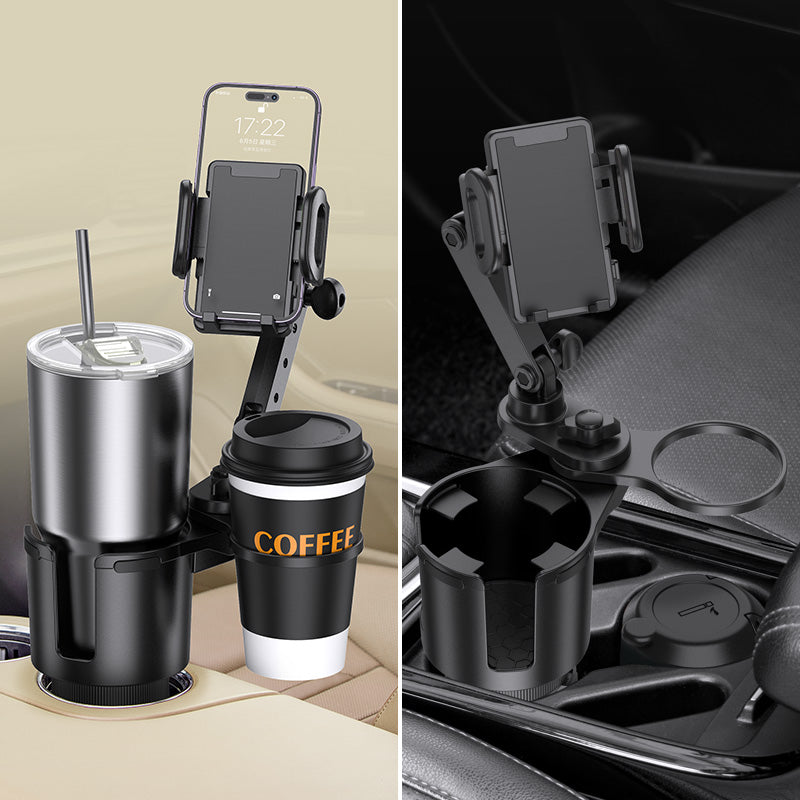 2-in-1 Car Cup Holder with Adjustable Mobile Holder 2