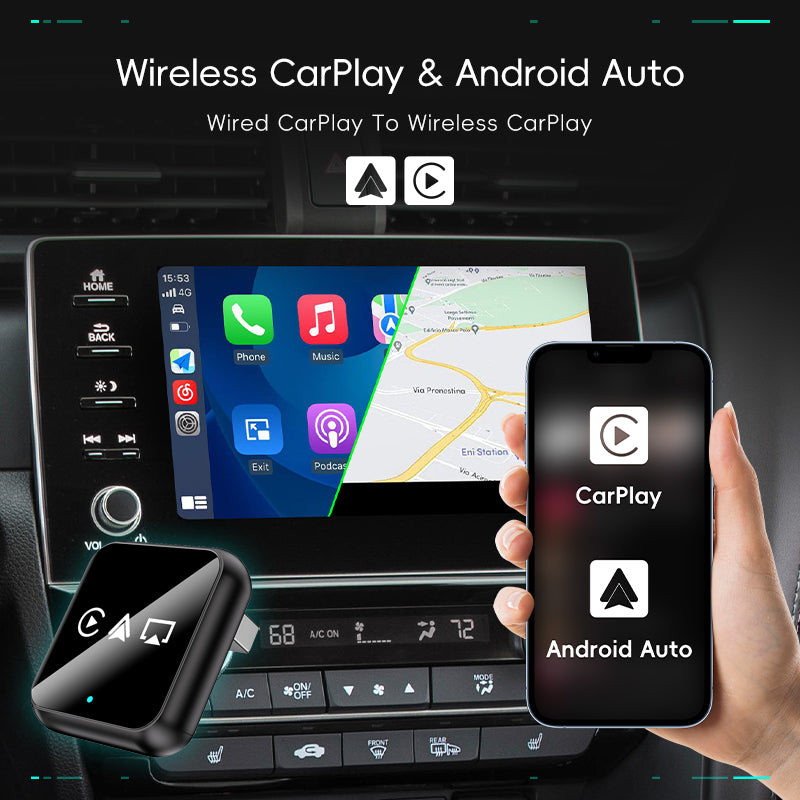 4-in-1 Wireless CarPlay & Android Auto Adapter with AirPlay & Screen Mirroring 5