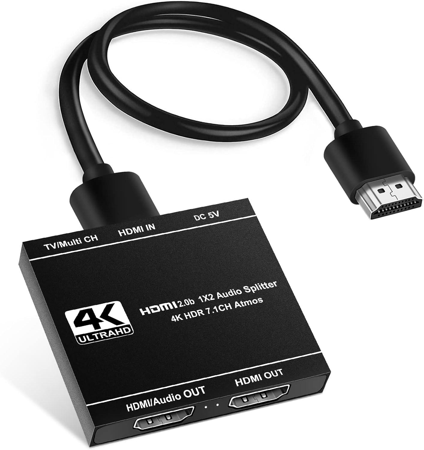HDMI Splitter 4K HDR Adapter for Dual Rear Screens Dolby Atmos & 7.1 Surround Sound 1