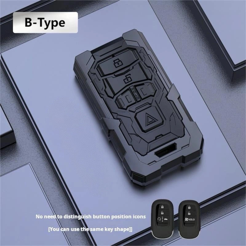 HONDA Zinc Alloy Key Remote Cover with two keychains-غطاء جهاز التحكم عن بعد لمفتاح سبائك الزنك من هوندا مع سلسلتي مفاتيح-Auto-Emporio-Kuwait.0
