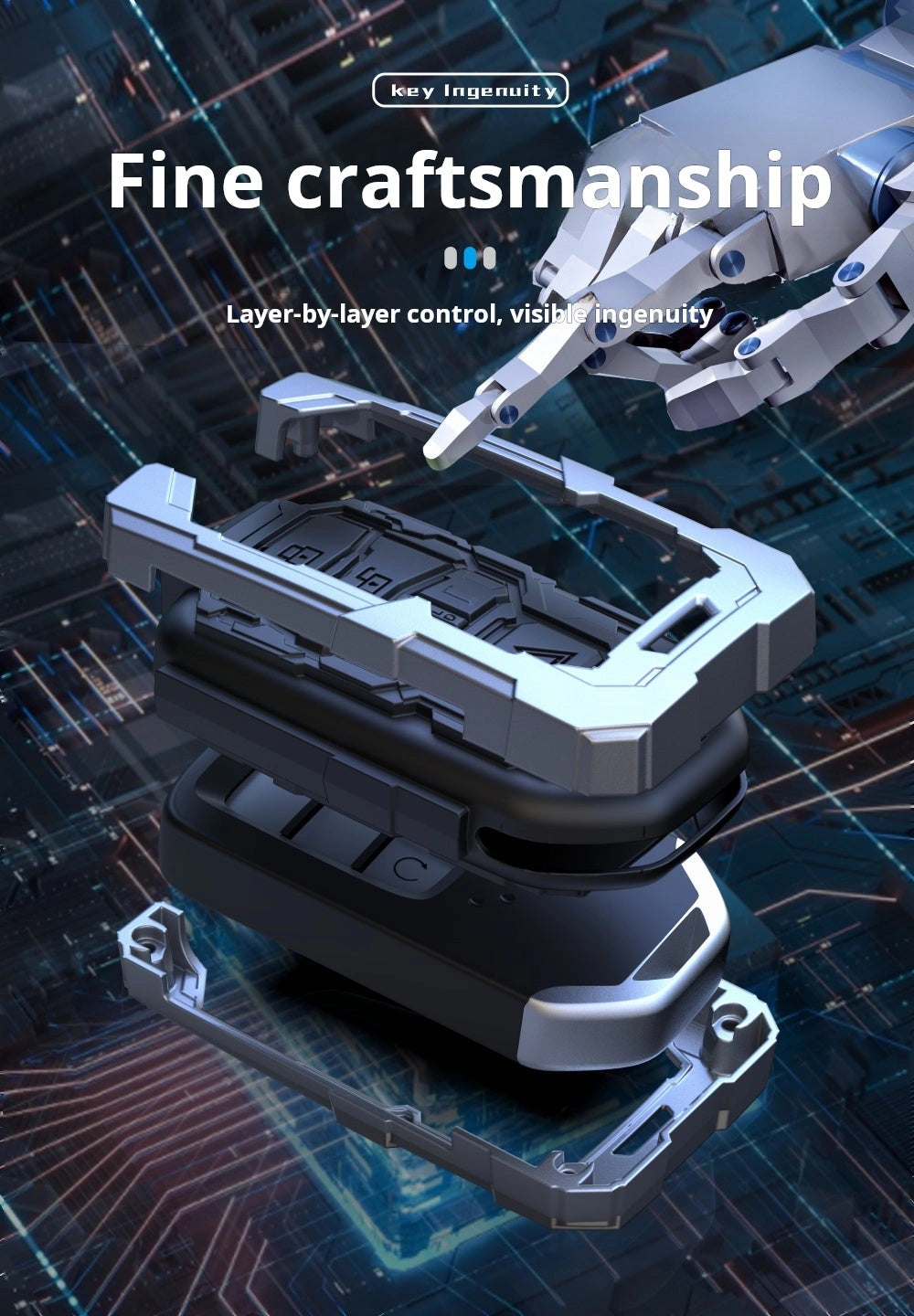 HONDA Zinc Alloy Key Remote Cover with two keychains-غطاء جهاز التحكم عن بعد لمفتاح سبائك الزنك من هوندا مع سلسلتي مفاتيح-Auto-Emporio-Kuwait.0