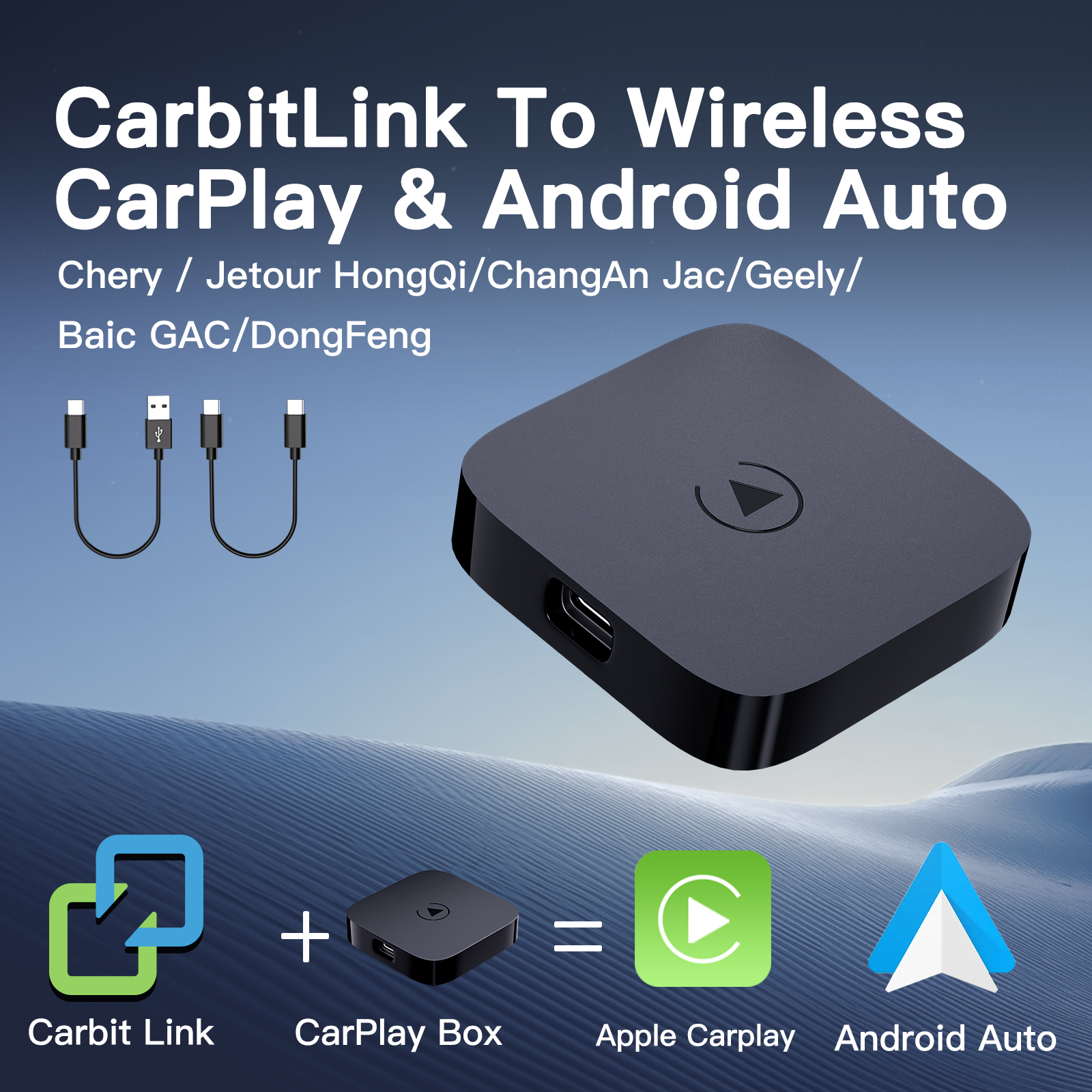 CARBITLINK USB Dongle with Wireless CarPlay Android Auto 5