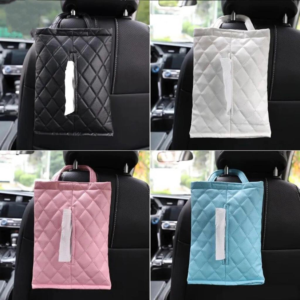 Hanging PU Leather Car Tissue Holder-حامل مناديل للسيارة من جلد البولي يوريثان معلق-Auto-Emporio-Kuwait.0