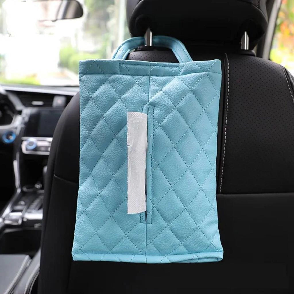Hanging PU Leather Car Tissue Holder-حامل مناديل للسيارة من جلد البولي يوريثان معلق-Auto-Emporio-Kuwait.0