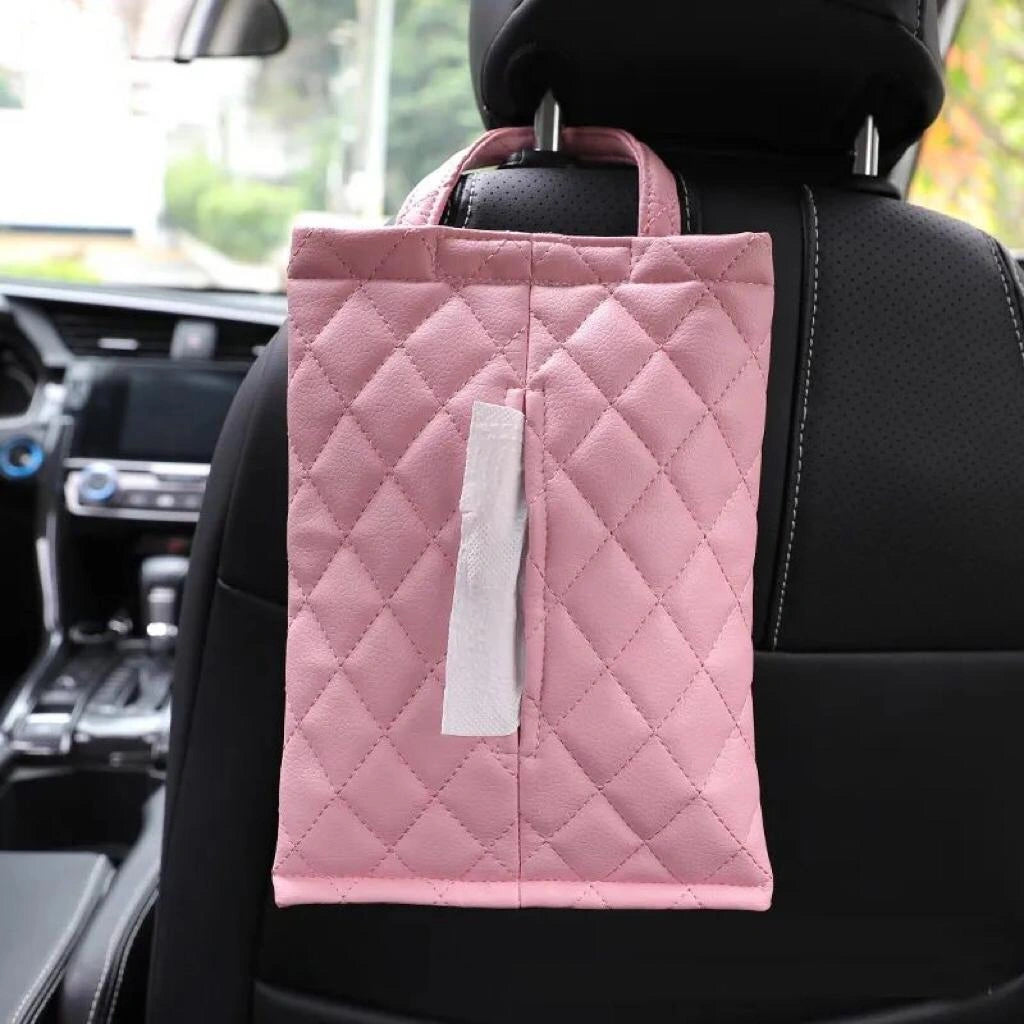 Hanging PU Leather Car Tissue Holder-حامل مناديل للسيارة من جلد البولي يوريثان معلق-Auto-Emporio-Kuwait.0