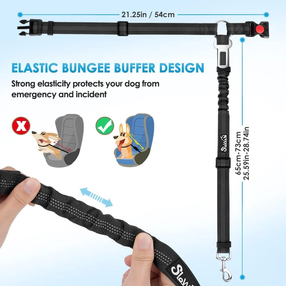 Adjustable Pet Safety Restraint with Car Seat Belt clip/Headrest Harness-ضبط أمان للحيوانات الأليفة قابل للتعديل مع مشبك حزام مقعد السيارة/حزام مسند الرأس-Auto-Emporio-Kuwait.0