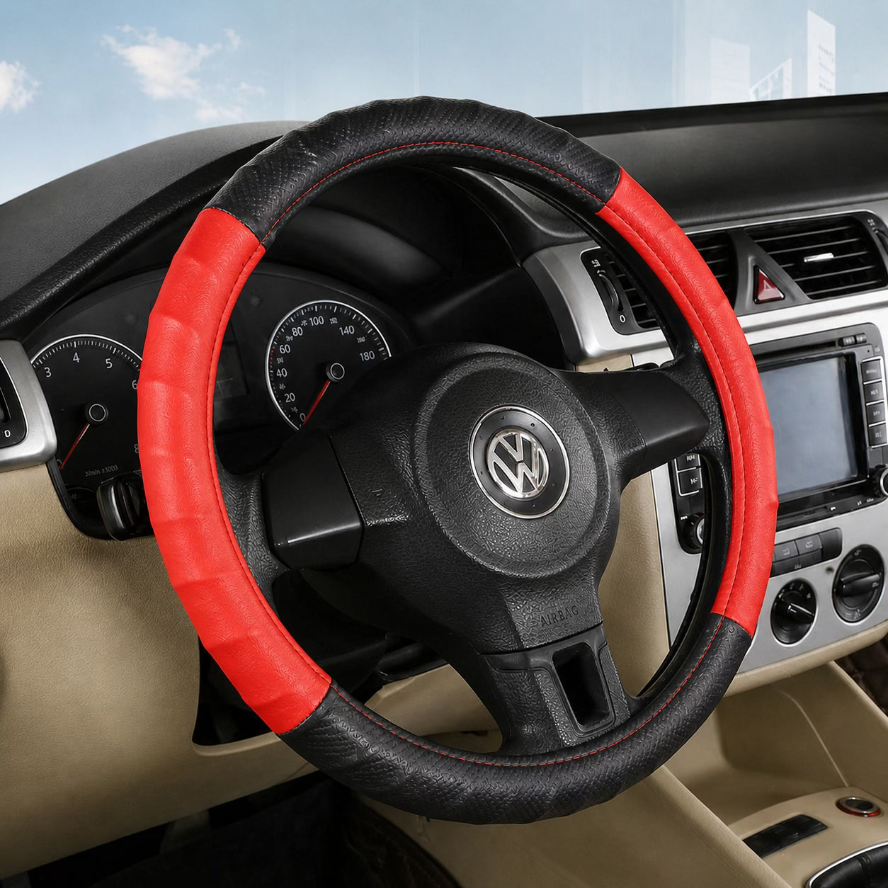 PU Leather Steering Wheel Covers M001 (Medium) 4