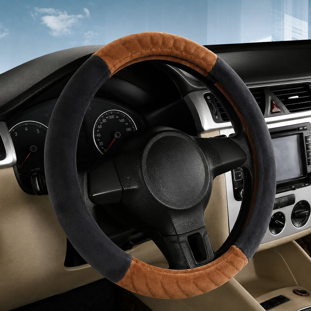 Delux Velvet Steering Wheel Covers L007 (Large) 4