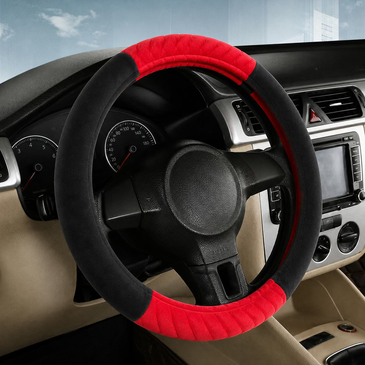 Delux Velvet Steering Wheel Covers L007 (Large) 5