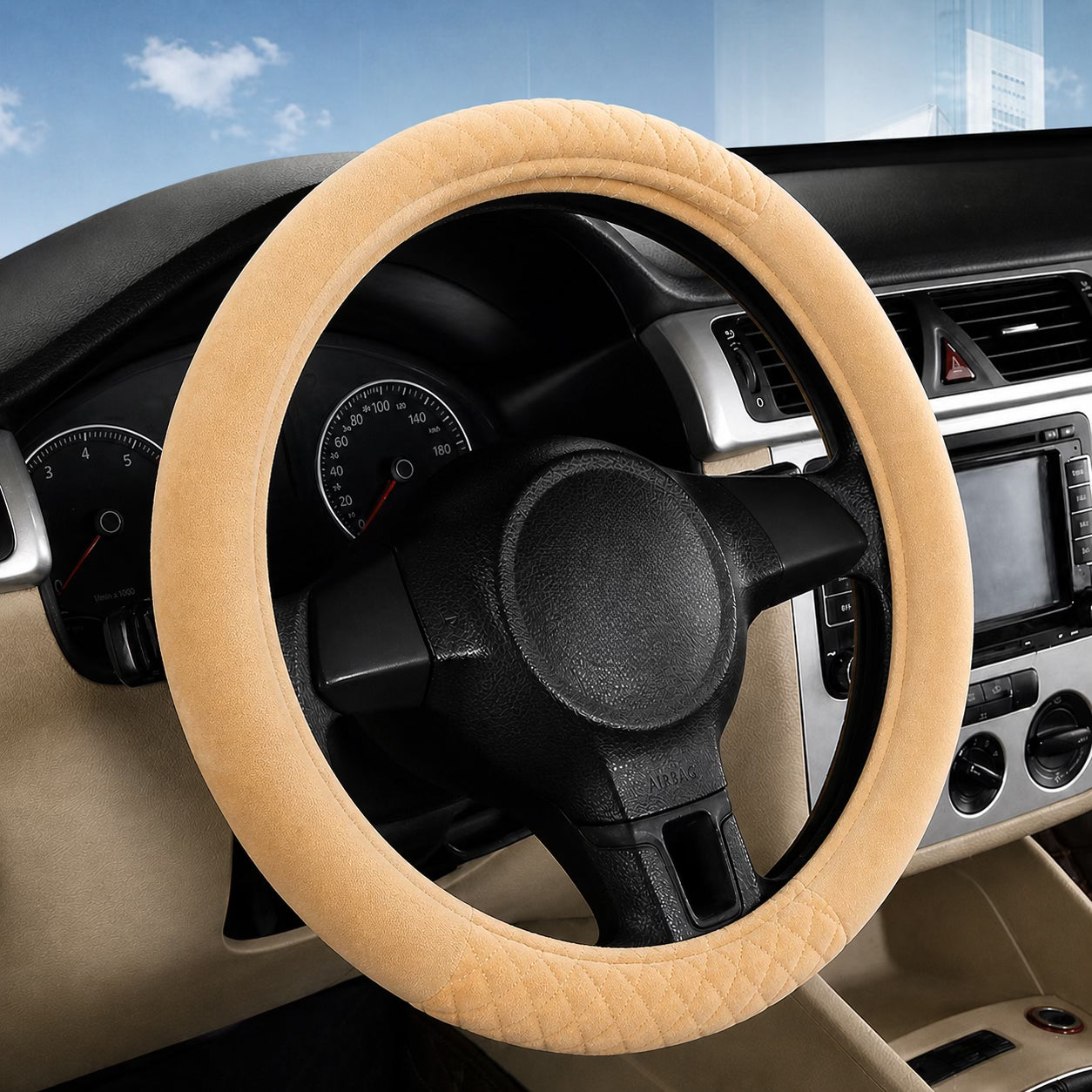 Delux Velvet Steering Wheel Covers L007 (Large)