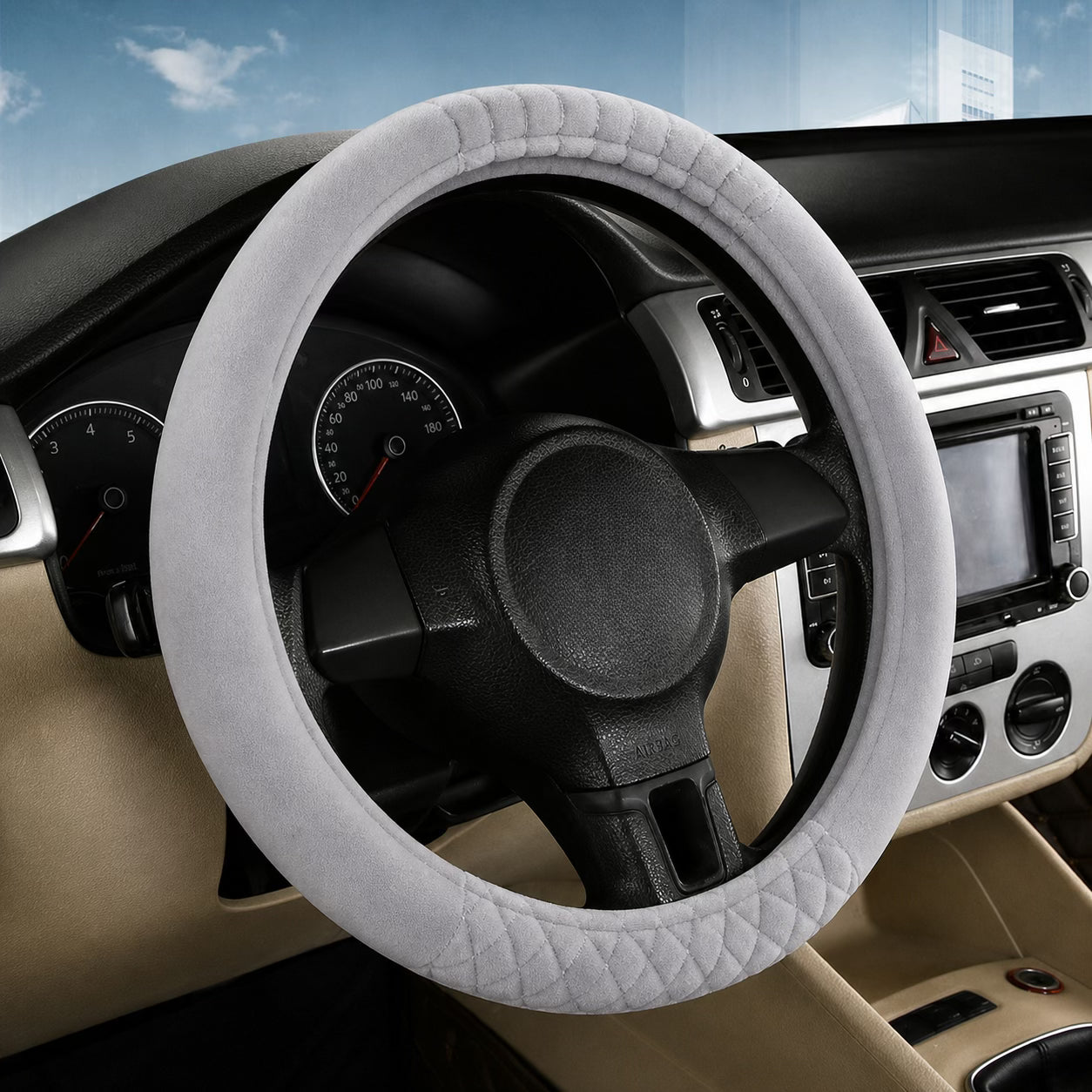 Delux Velvet Steering Wheel Covers L007 (Large) 2