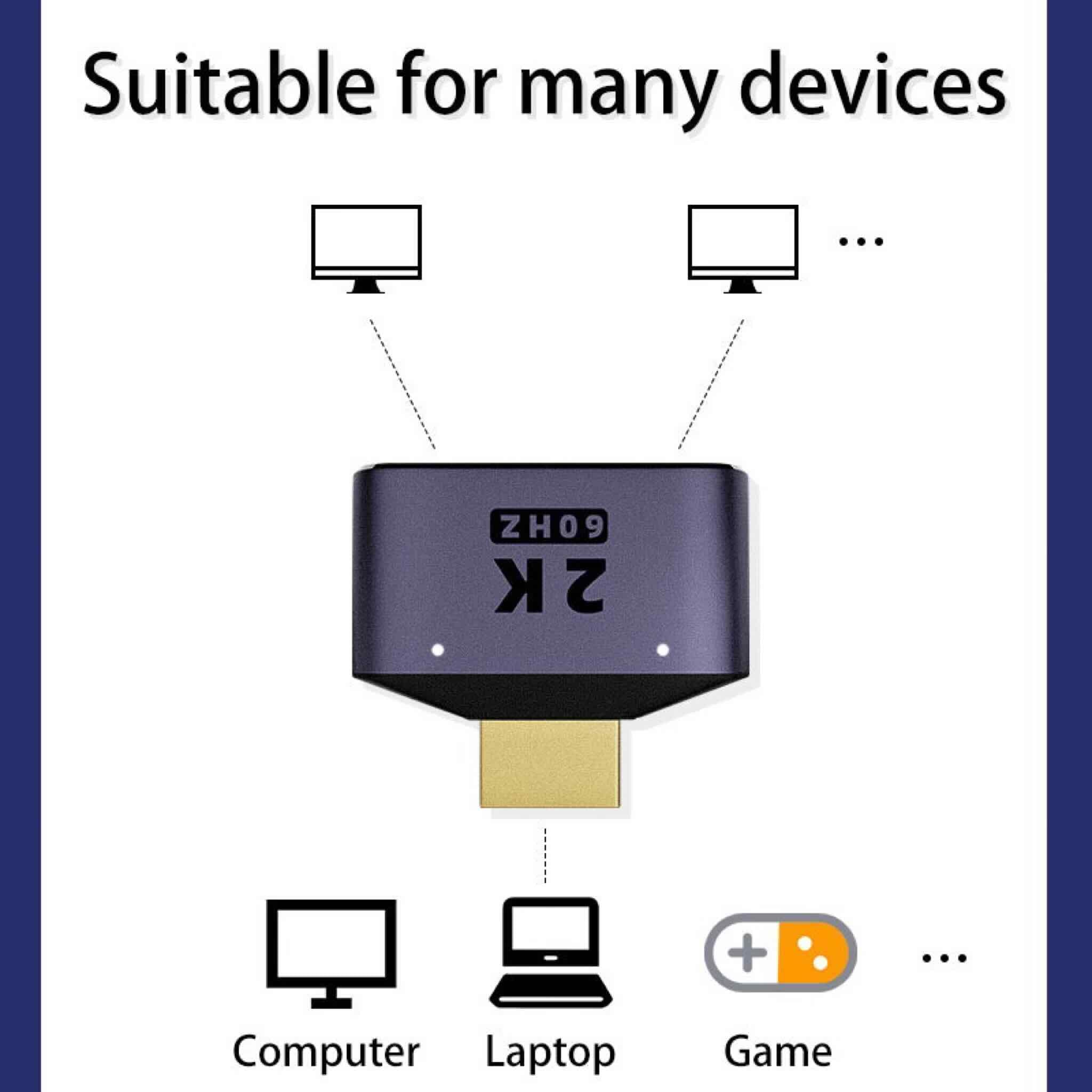 HDMI Splitter 2K HD Adapter for Dual Rear Screens 5