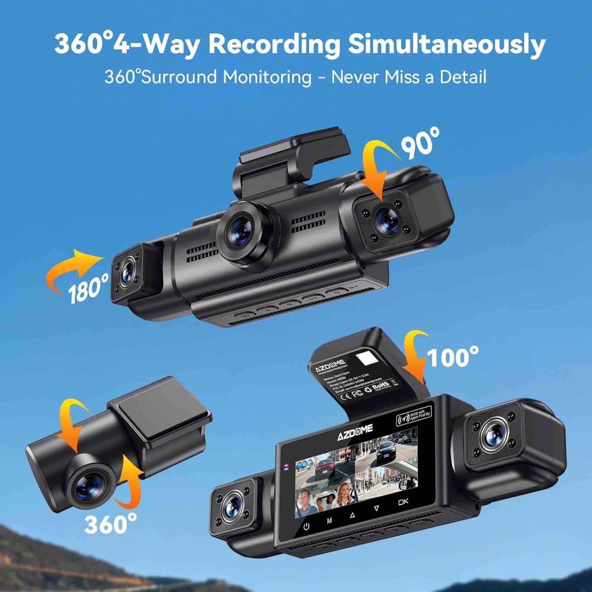 AZDOME M350 4CH Dash Cam with 5G WiFi 2
