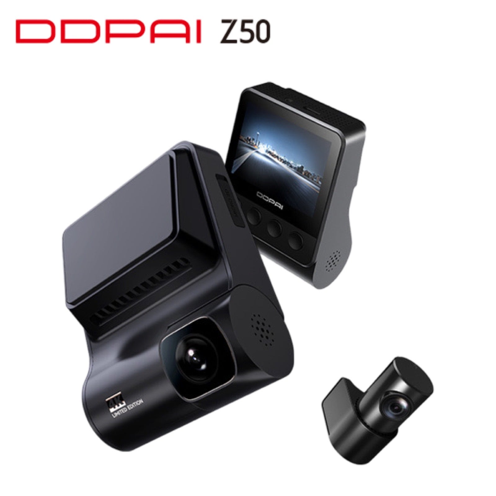 DDPAI Z50 Dual 4K Dash Cam with GPS, Wi-Fi, Night Vision, Super Capacitor