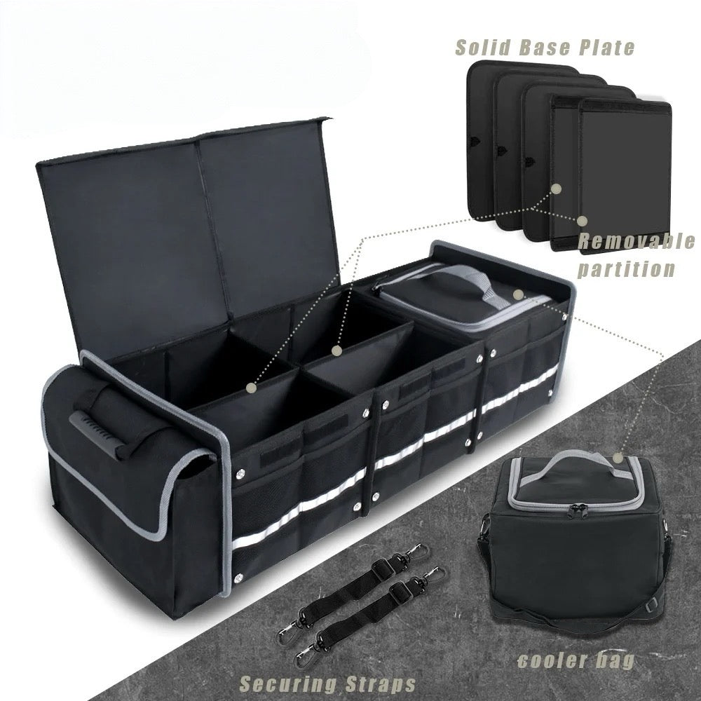 Expandable Trunk Organiser with Cooler Bag