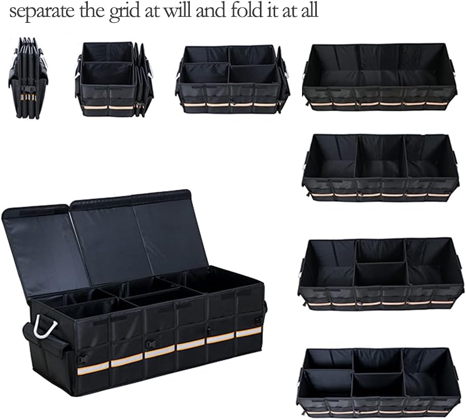 100L Heavy Duty Collapsible Trunk Organiser with Lid