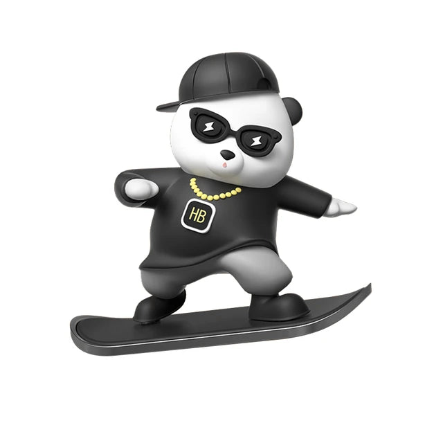 Skateboarding Cap Bear Display Screen Sliding Ornament M1