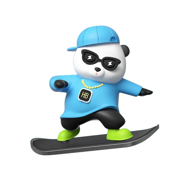 Skateboarding Cap Bear Display Screen Sliding Ornament M1