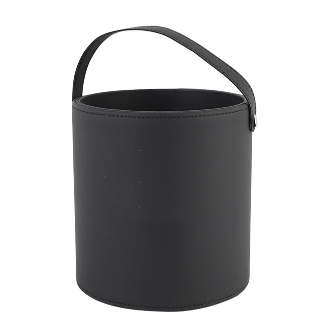 PU Leather Trash Can Organizer Waterproof Storage Box with Lid