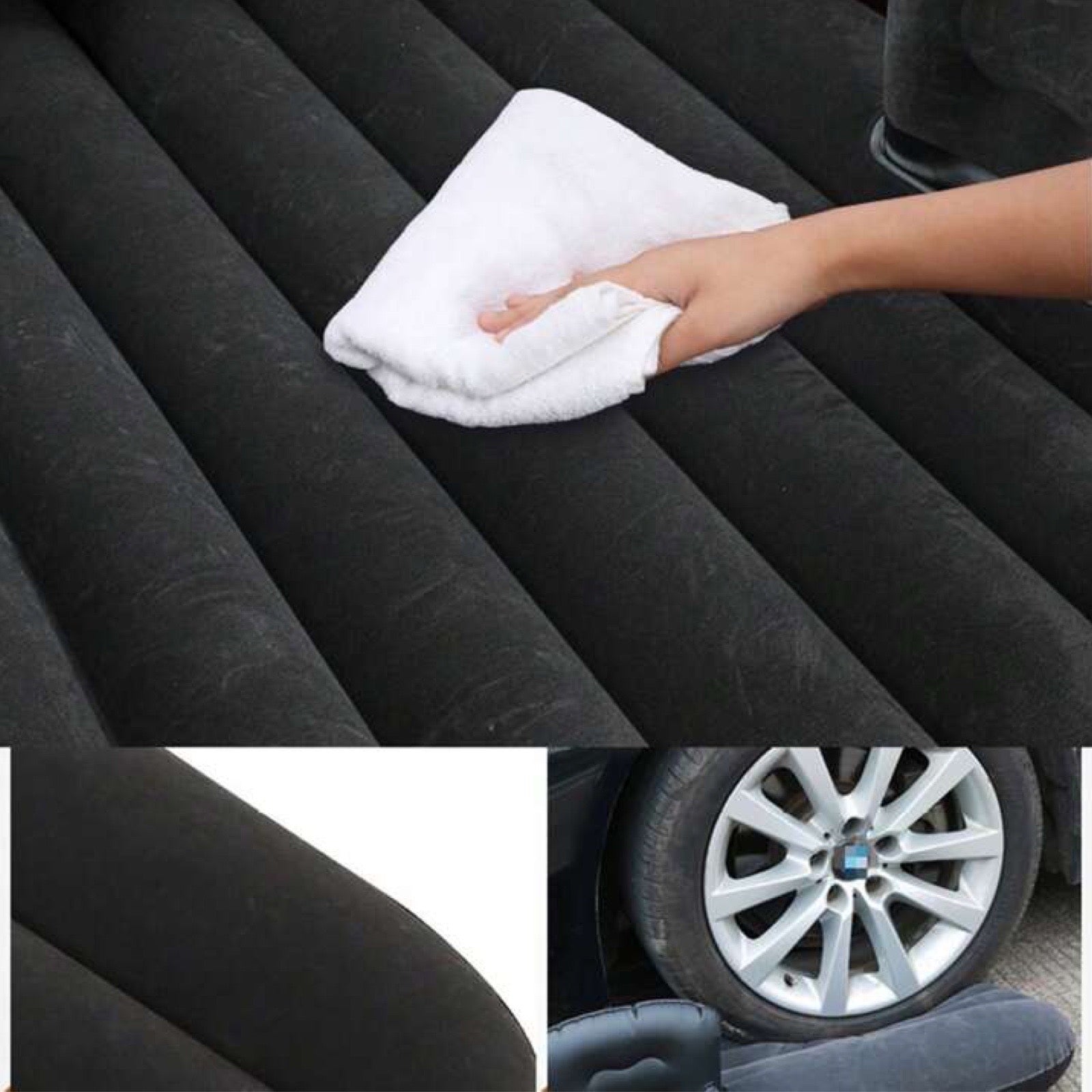 Inflatable Car Bed Mattress with Inflation Pump, Repair Kit & 2 Pillows