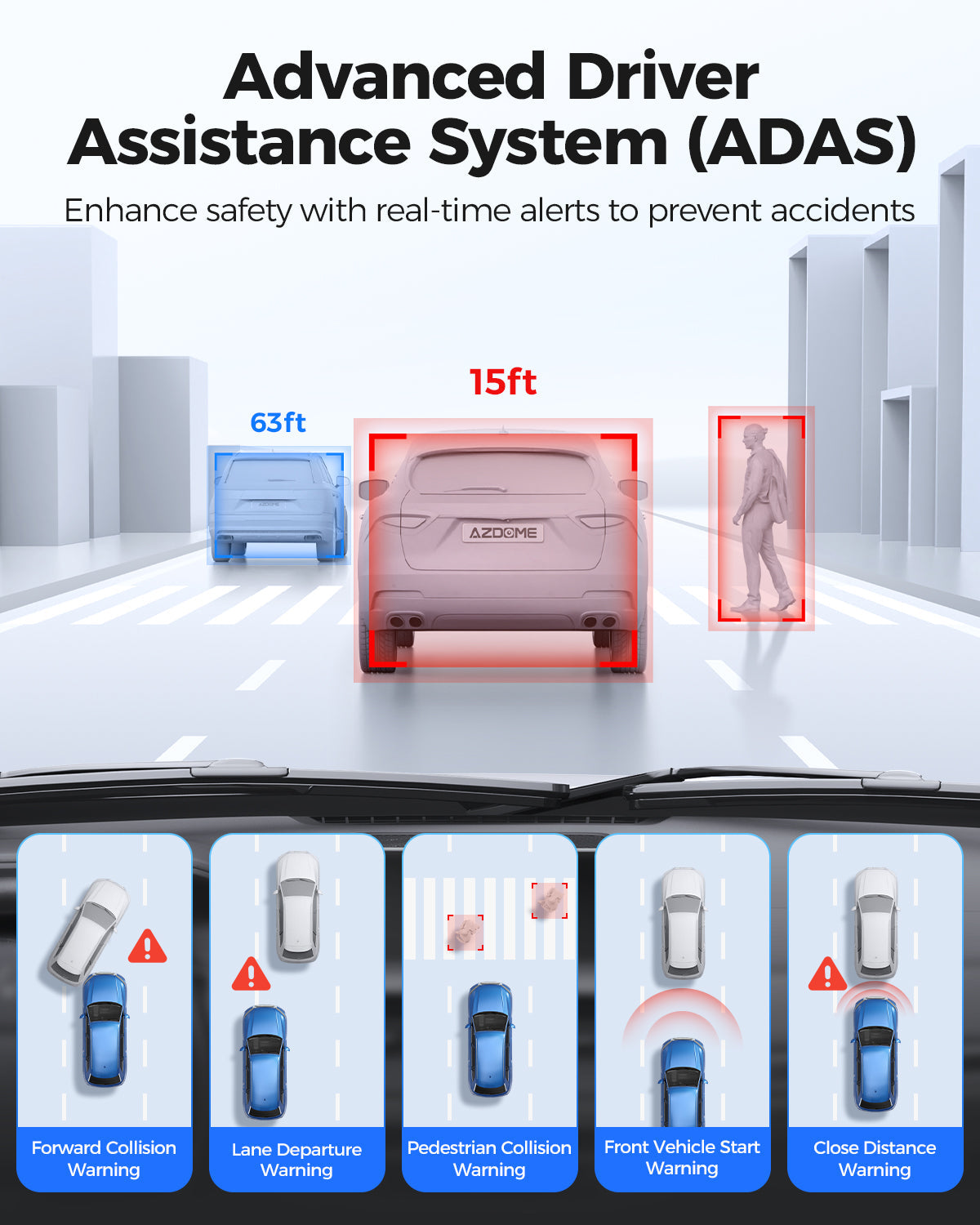 AZDOME PG17 MAX 2CH 4K Mirror Dash Cam with 12" Touch Screen