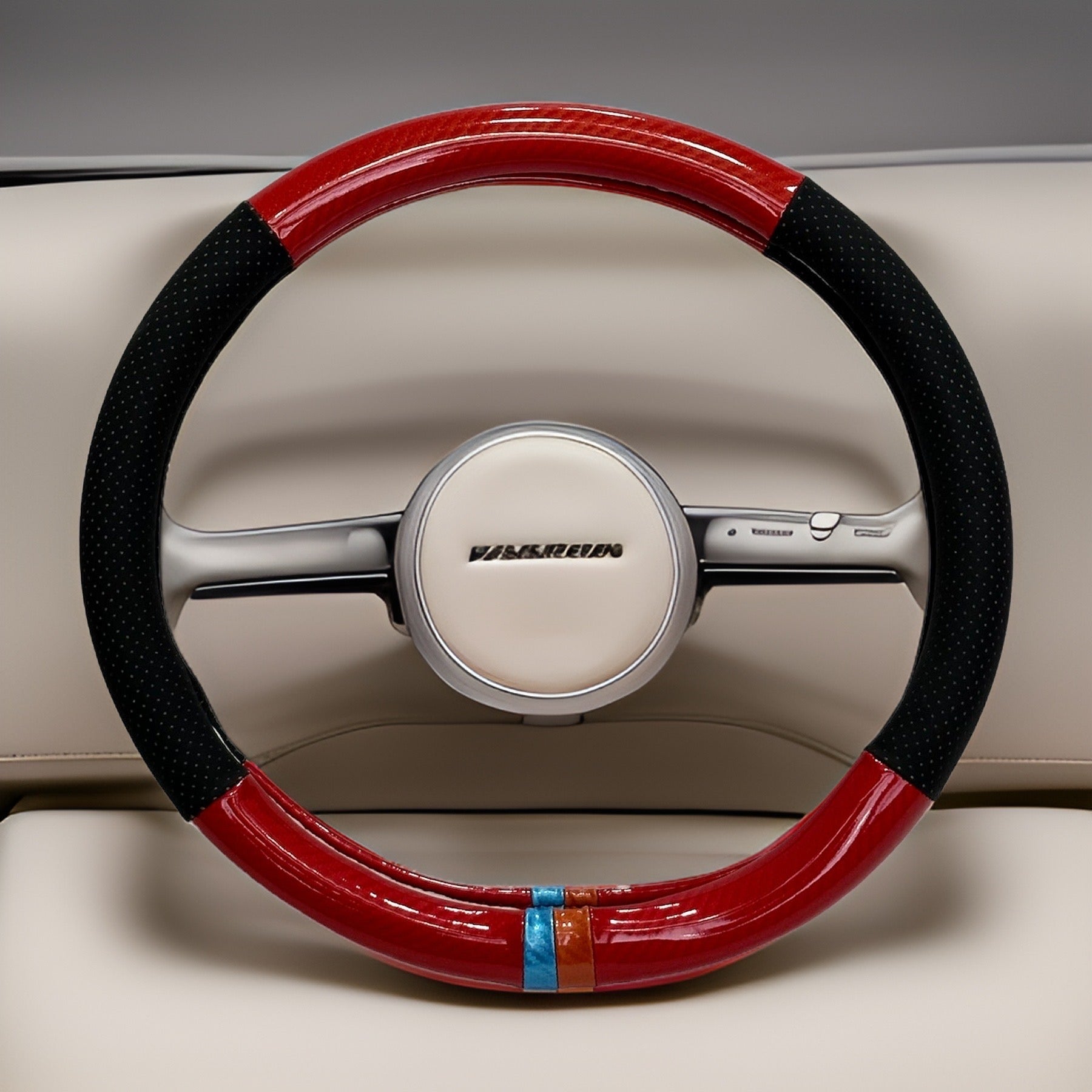 Carbon Fiber and Leather Steering Wheel Cover