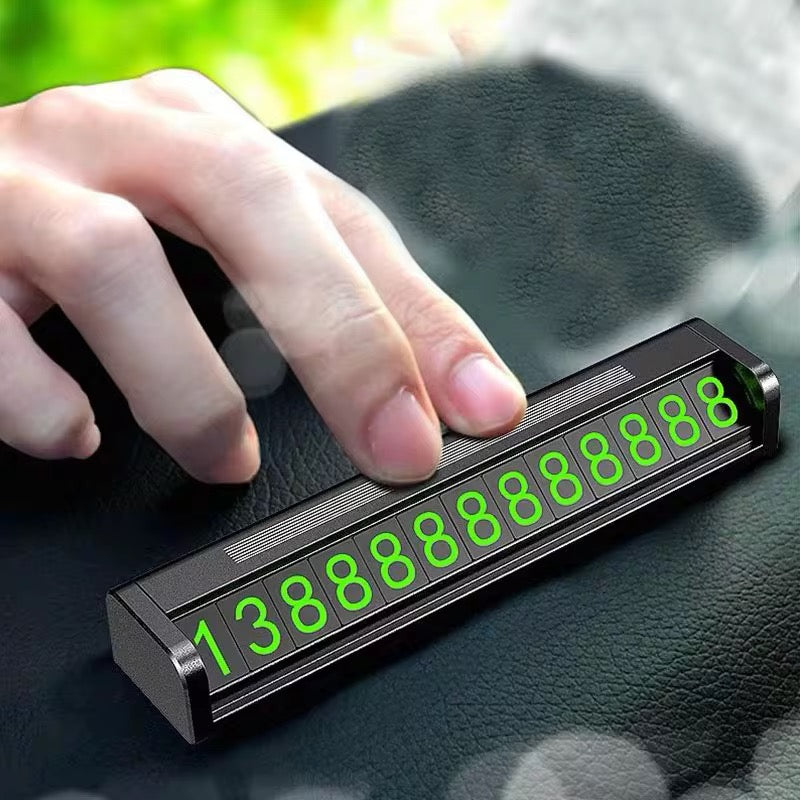 Metal Flip Temporary Number Parking Card