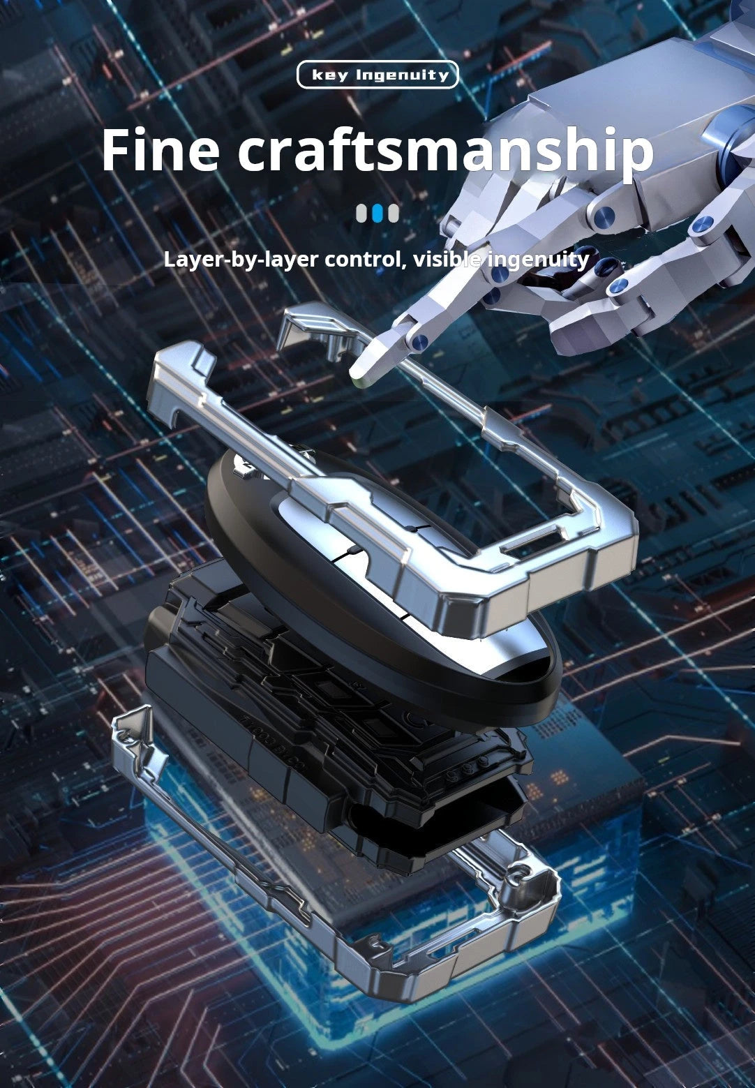 INFINITY Zinc Alloy Key Remote Cover with two keychains-غطاء جهاز التحكم عن بعد لمفتاح سبائك الزنك من إنفينيتي مع سلسلتي مفاتيح-Auto-Emporio-Kuwait.0