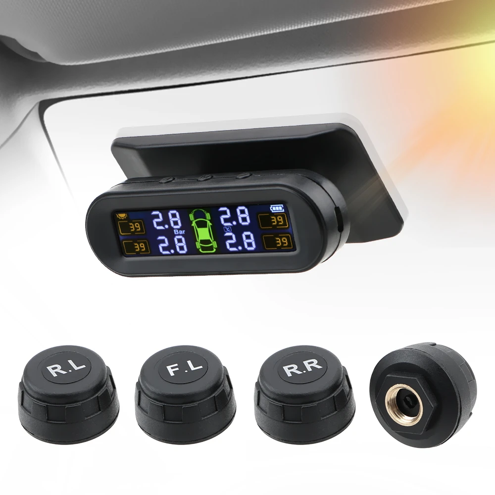 Solar Tire Pressure Monitoring System(TPMS) with 4 Sensors